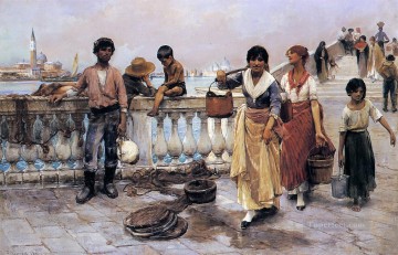 水を運ぶ人 ヴェネツィアの肖像画 フランク・デュベネック Oil Paintings